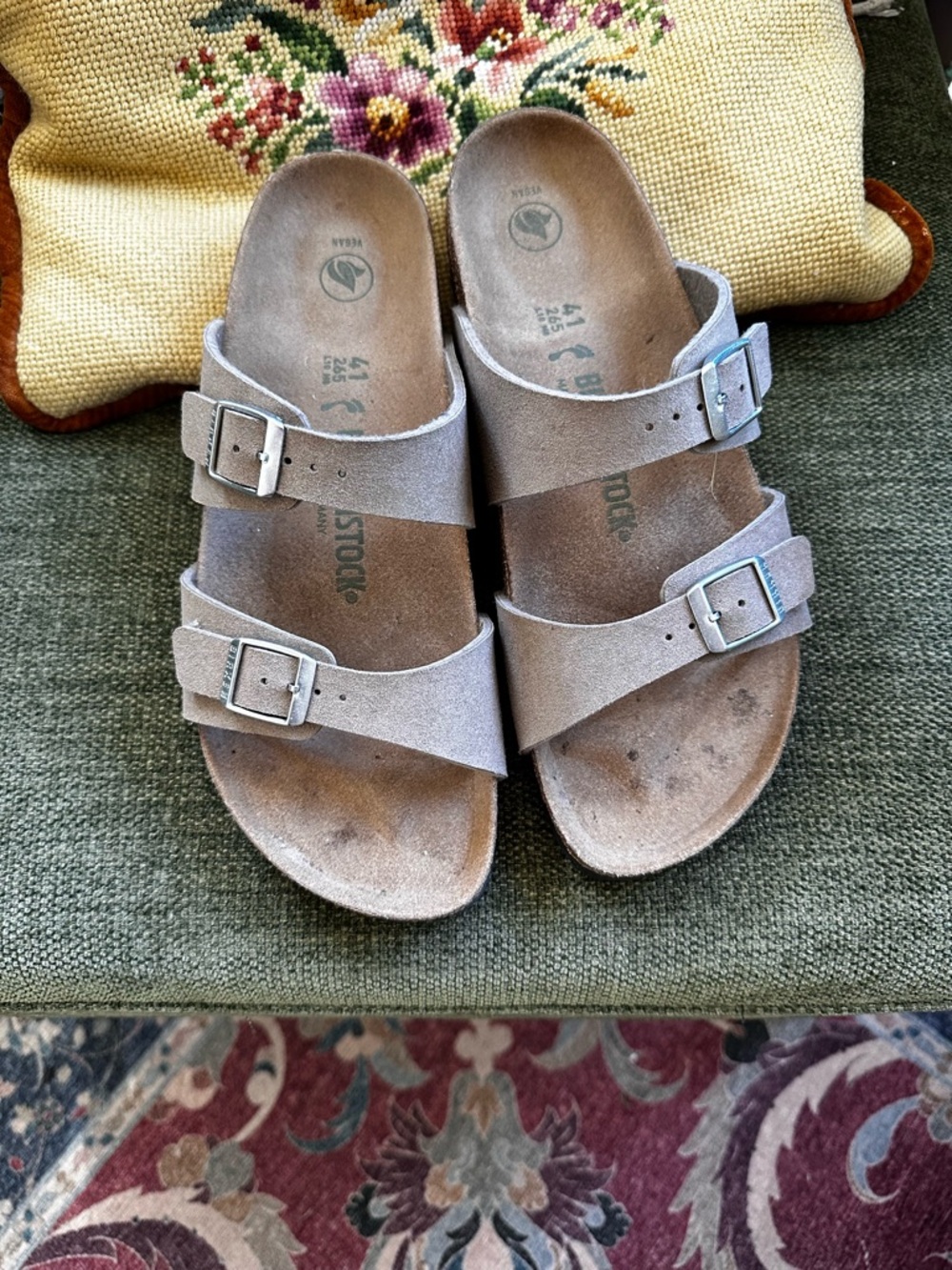 Birkenstock Taupe Suede Double-Strap Sandals women’s size 10 (41)